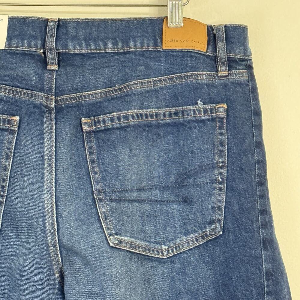 NWT American Eagle Strigid Dreamy Drape Barrel Jeans Size 12 /31W Dark Indigo - Picture 10 of 14
